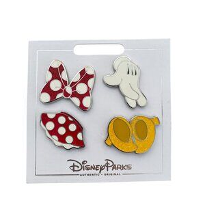 Disney Parks Minnie Mouse Icons Bow Glove Skirt Shoes 4 Pin Set